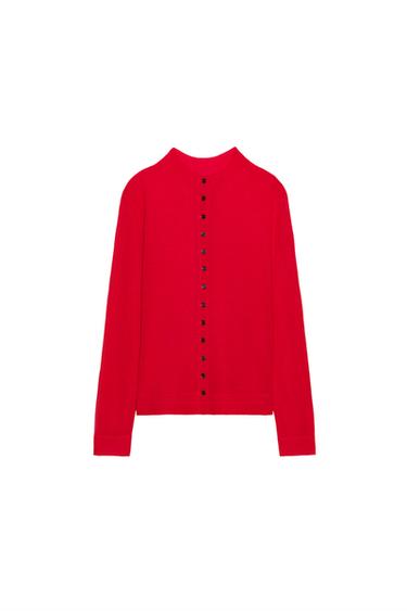 EXTRA-FINE KNIT CARDIGAN - Red by Zara