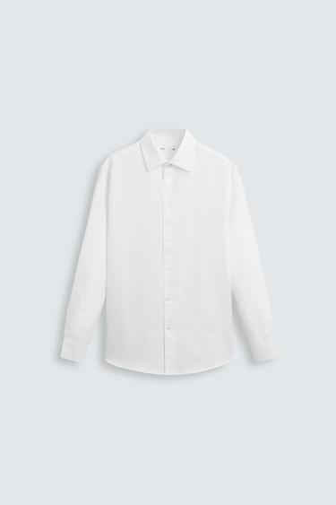 Zara EASY CARE TEXTURED SHIRT - White