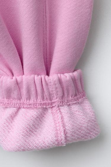 PLUSH JOGGING TROUSERS WITH LABEL APPLIQUÉ - Pink by Zara - Image 3
