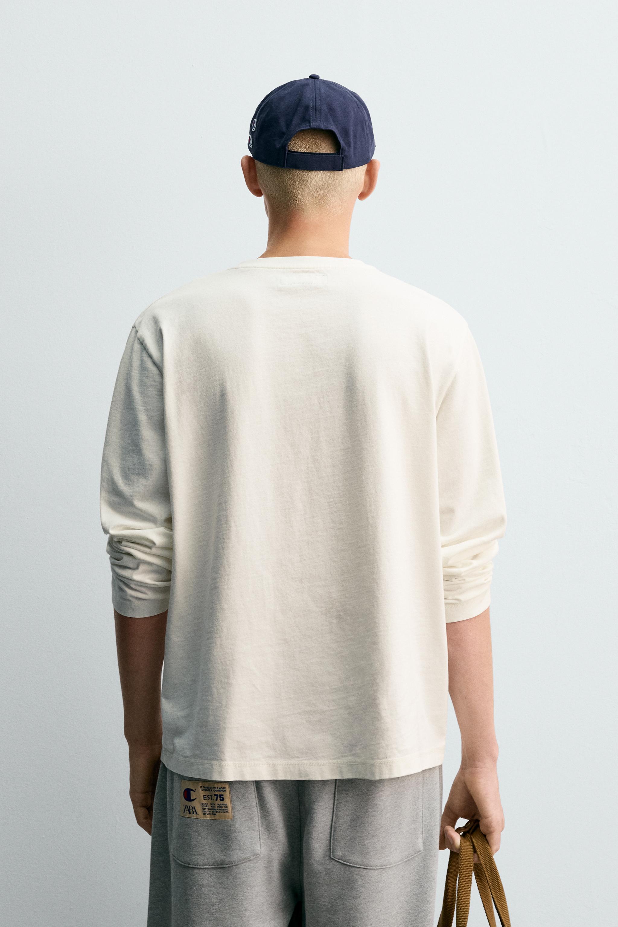 CHAMPION ® X ZARA PATCH T-SHIRT - Oyster-white | ZARA Spain