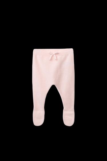 BOW DETAIL KNITTED LEGGINGS - Pink by Zara - Image 0