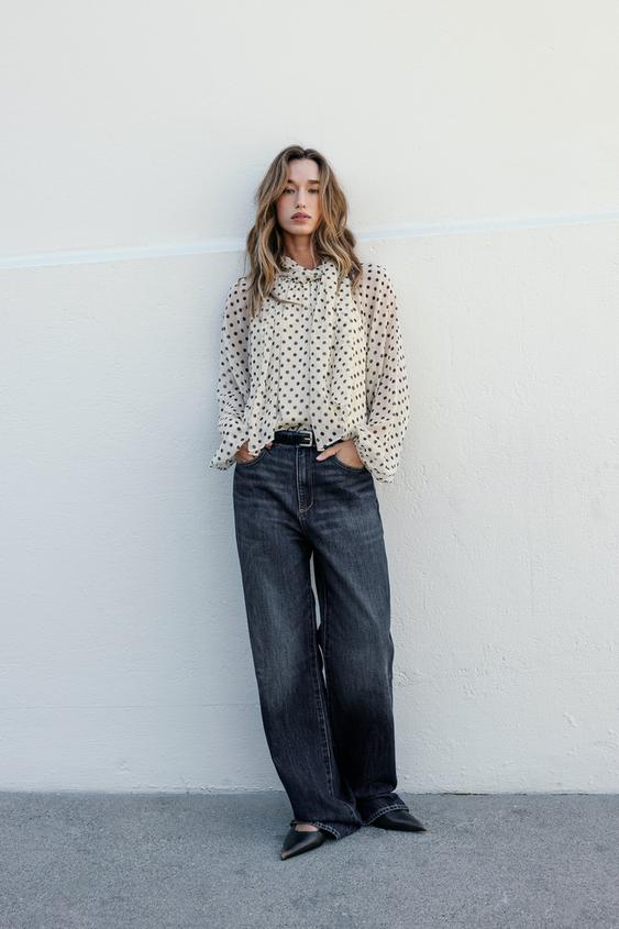 POLKA DOT BOW BLOUSE