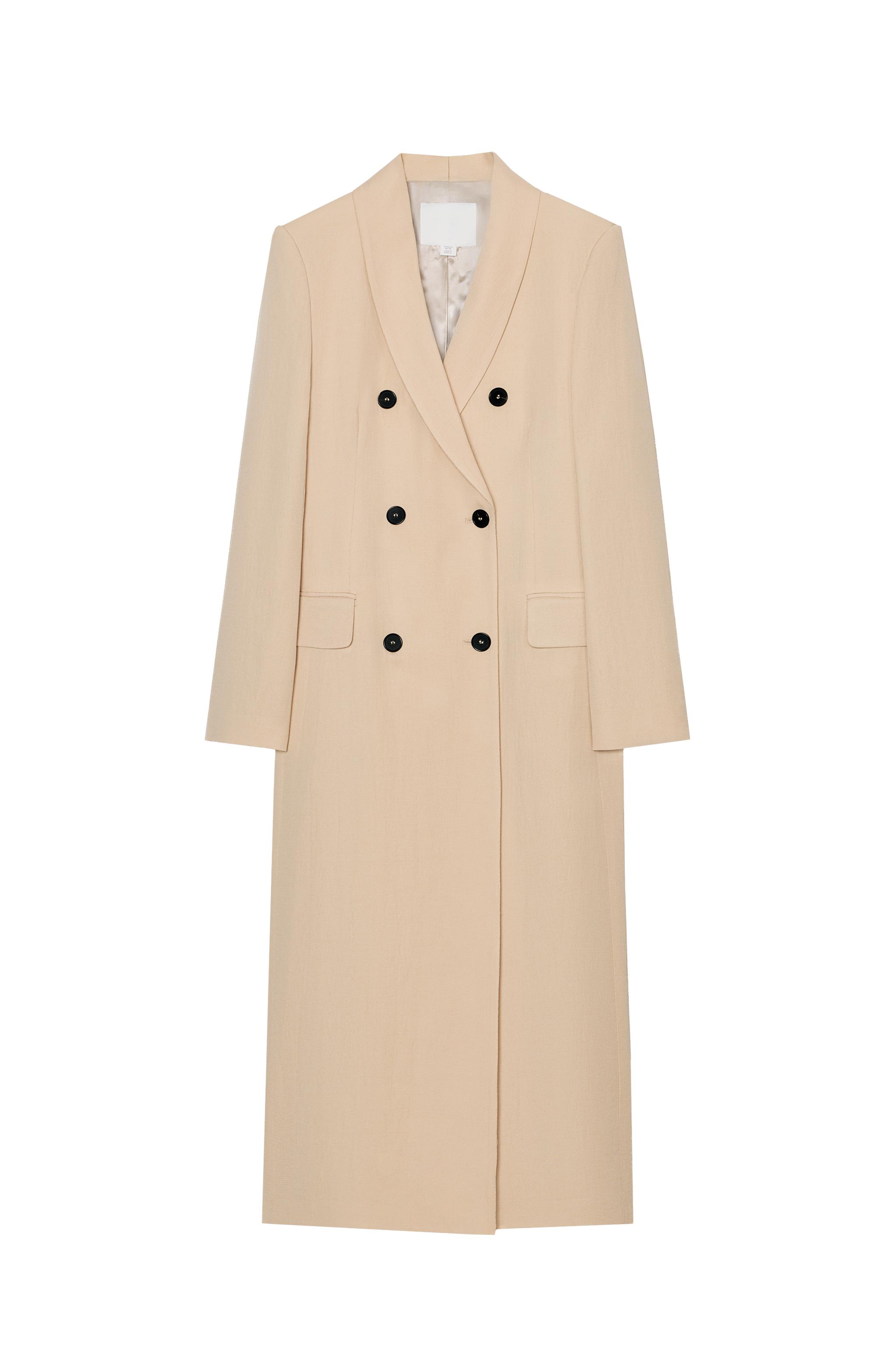 ZW COLLECTION FLOWY DOUBLE-BREASTED COAT - Beige | ZARA United States