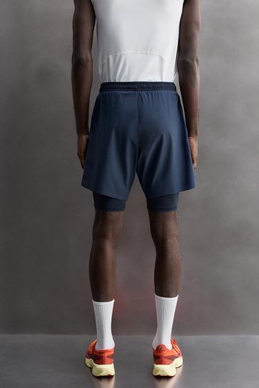 SHORT D'ENTRAÎNEMENT 2 EN 1 BASIQUE - Bleu marine de Zara - Image 2