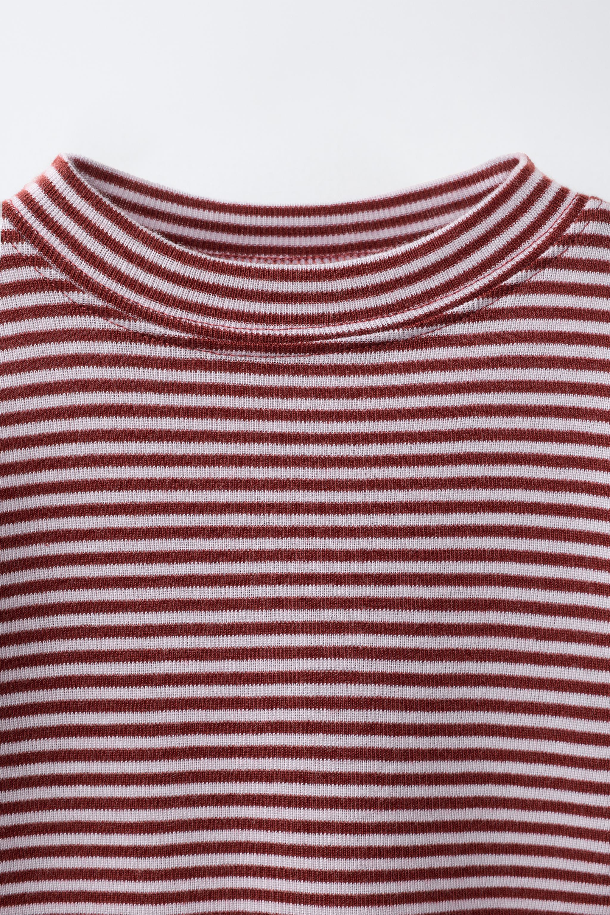 COTTON MODAL STRIPED T-SHIRT