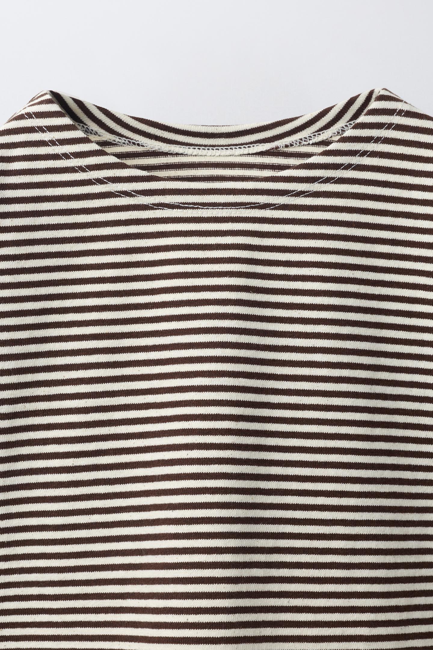 Детская футболка Zara Timeless - Striped Print, цвет: Коричневый — фото 6