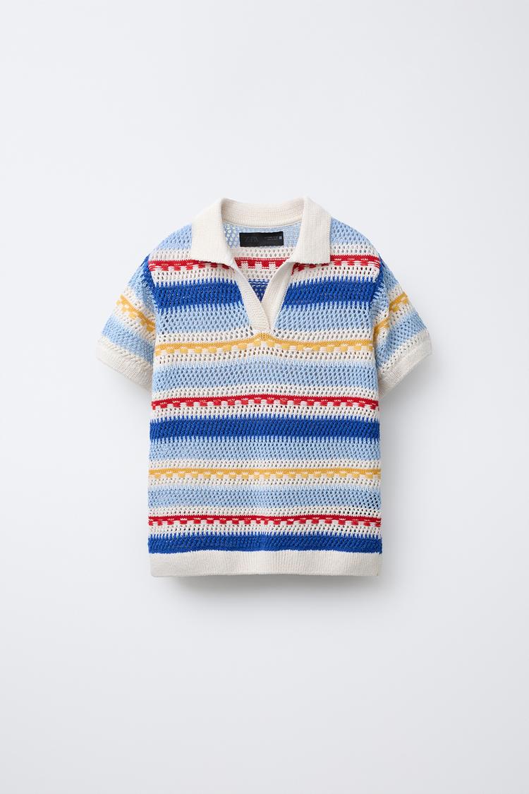 Crochet Maglione Multicolor Zara Maglia Shorts Di Lana Shorts In