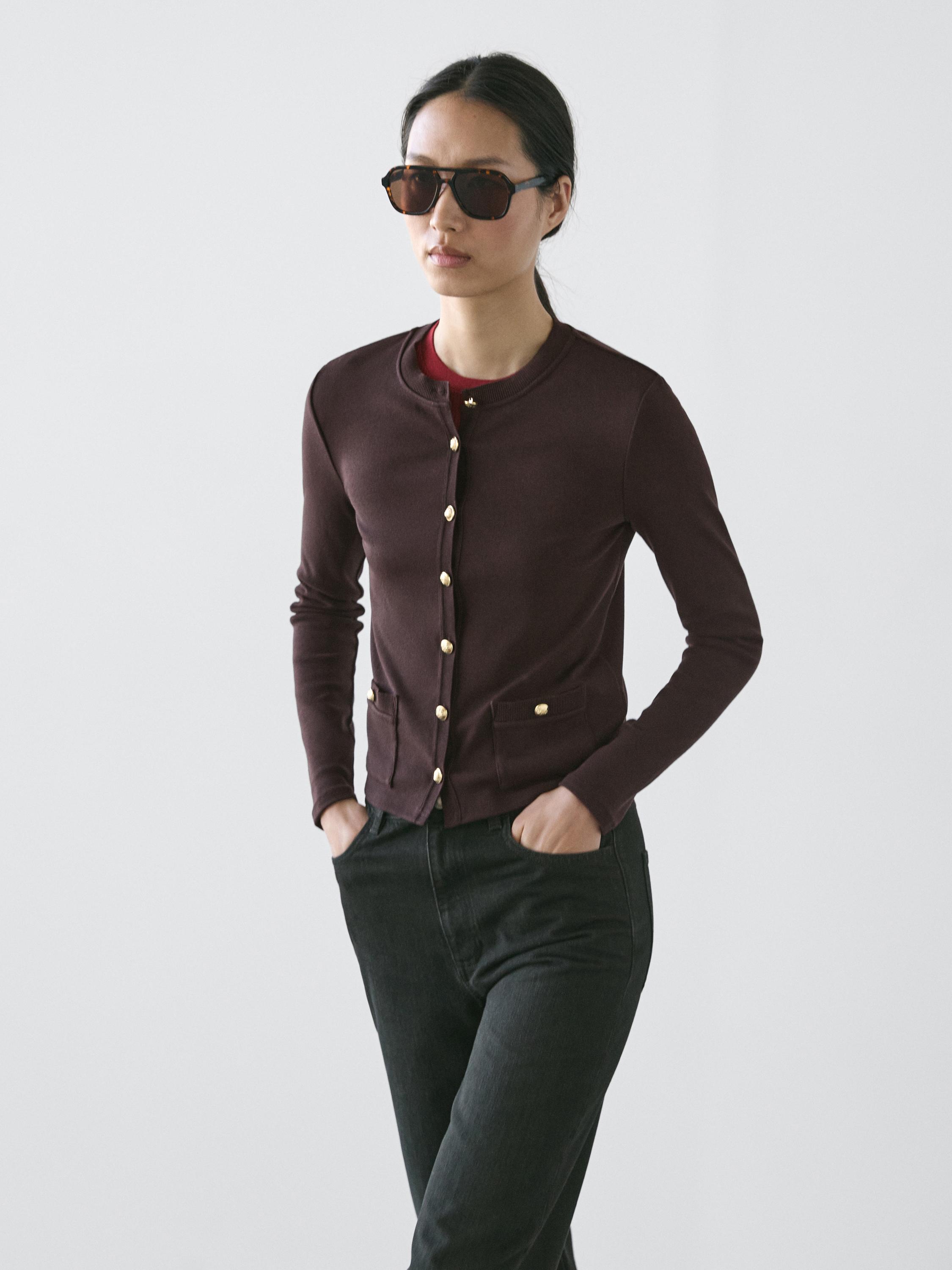 Cardigan with gold buttons