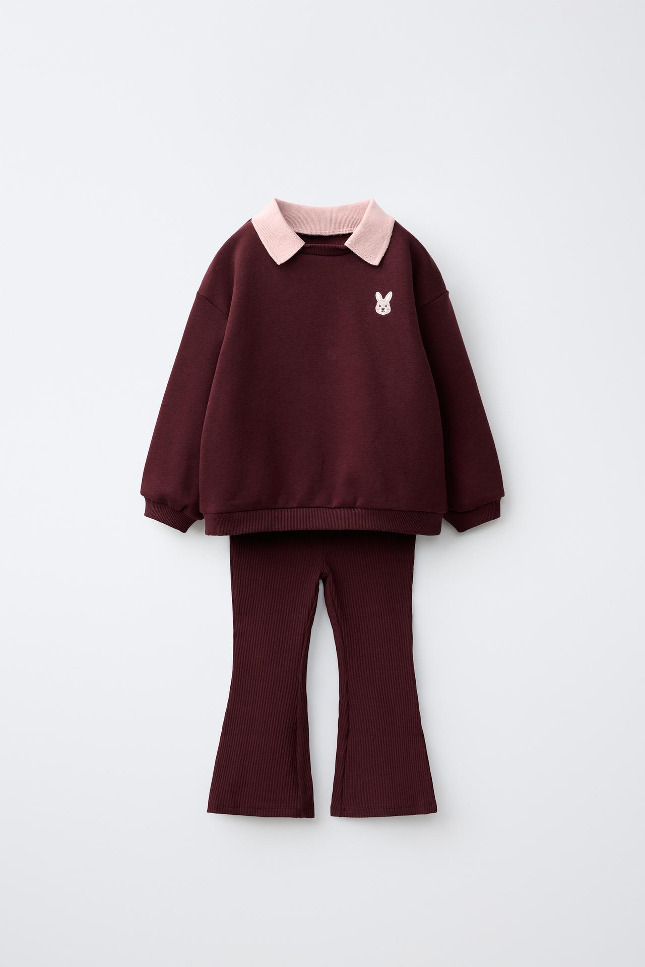 SWEATSHIRT AND LEGGING SET — Burgundy