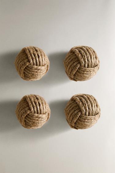 PACK OF MINI KNOT DOOR KNOBS (PACK OF 4) - Light beige by Zara - Image 0