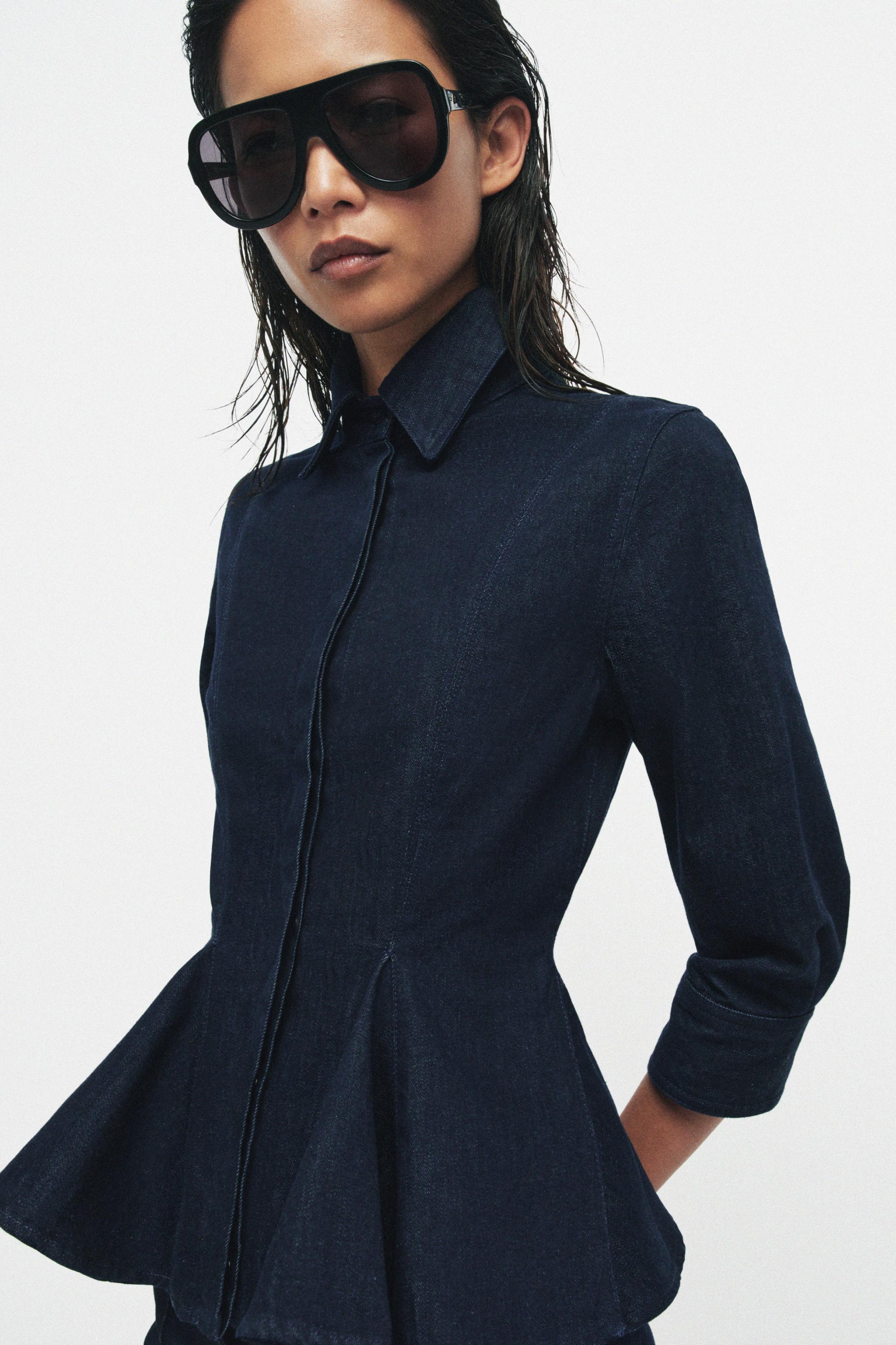 ZW COLLECTION PEPLUM DENIM SHIRT
