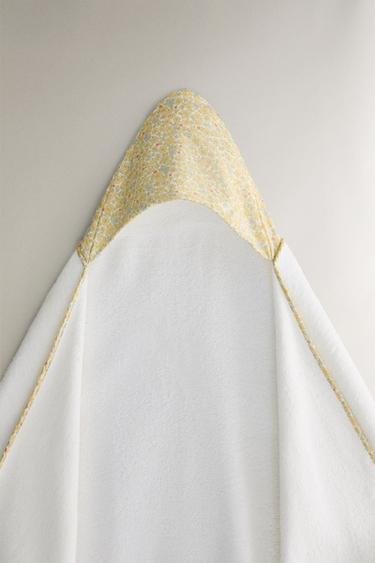 SERVIETTE DE BAIN CAPUCHE BÉBÉ PASSEPOIL FLEUR - Crème de Zara - Image 1