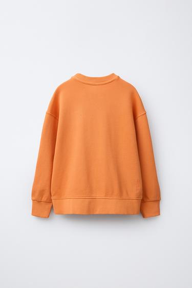 ENSEMBLE SWEAT À INSCRIPTION ET BERMUDA À ÉTIQUETTE - Orange de Zara - Image 2