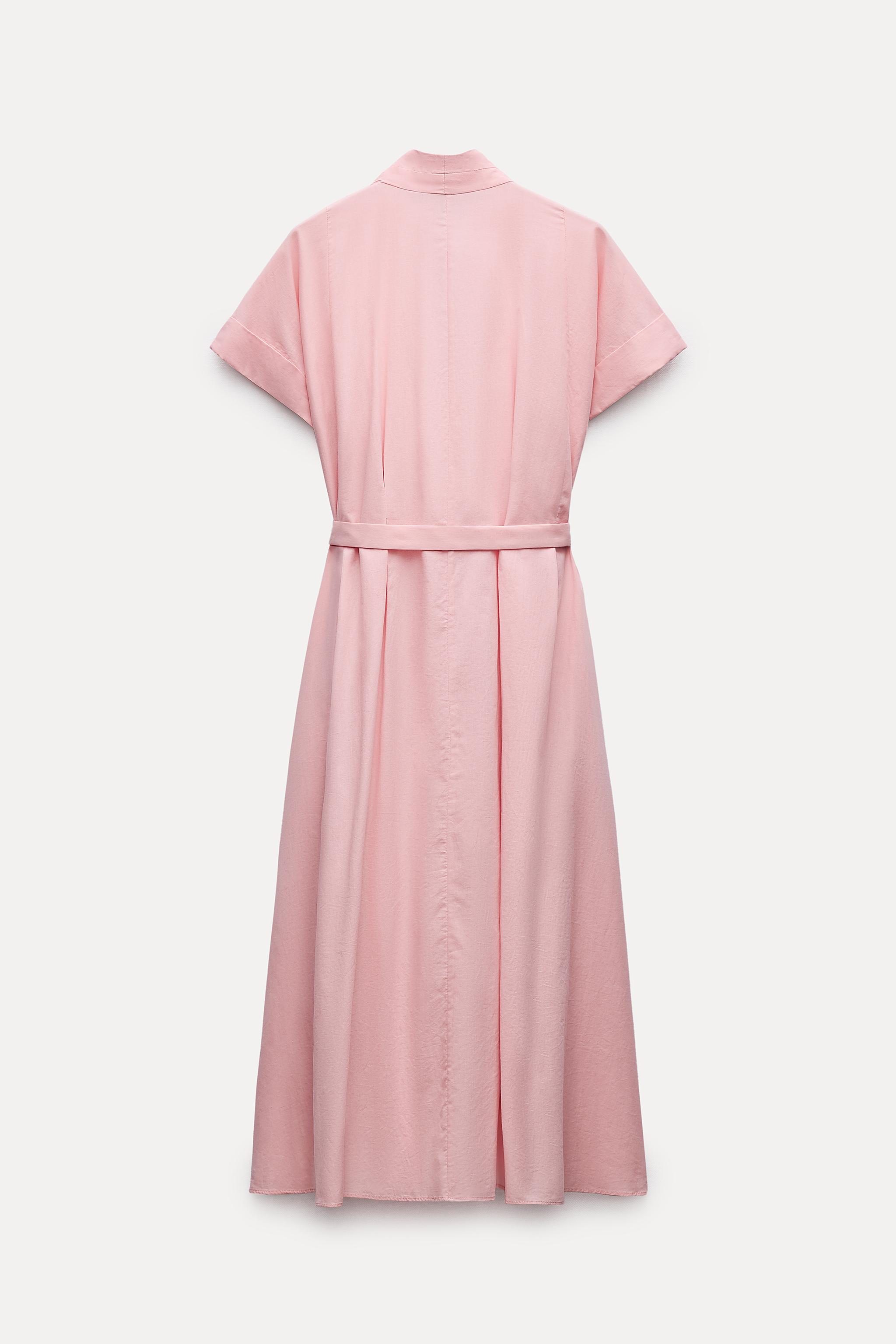 BELTED SHIRTDRESS ZW COLLECTION - Pastel pink | ZARA United States