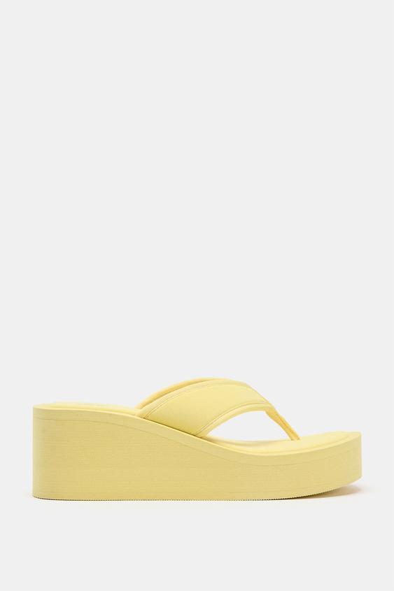 SANDÁLIA PLATAFORMA - Amarelo da Zara - Imagem 0