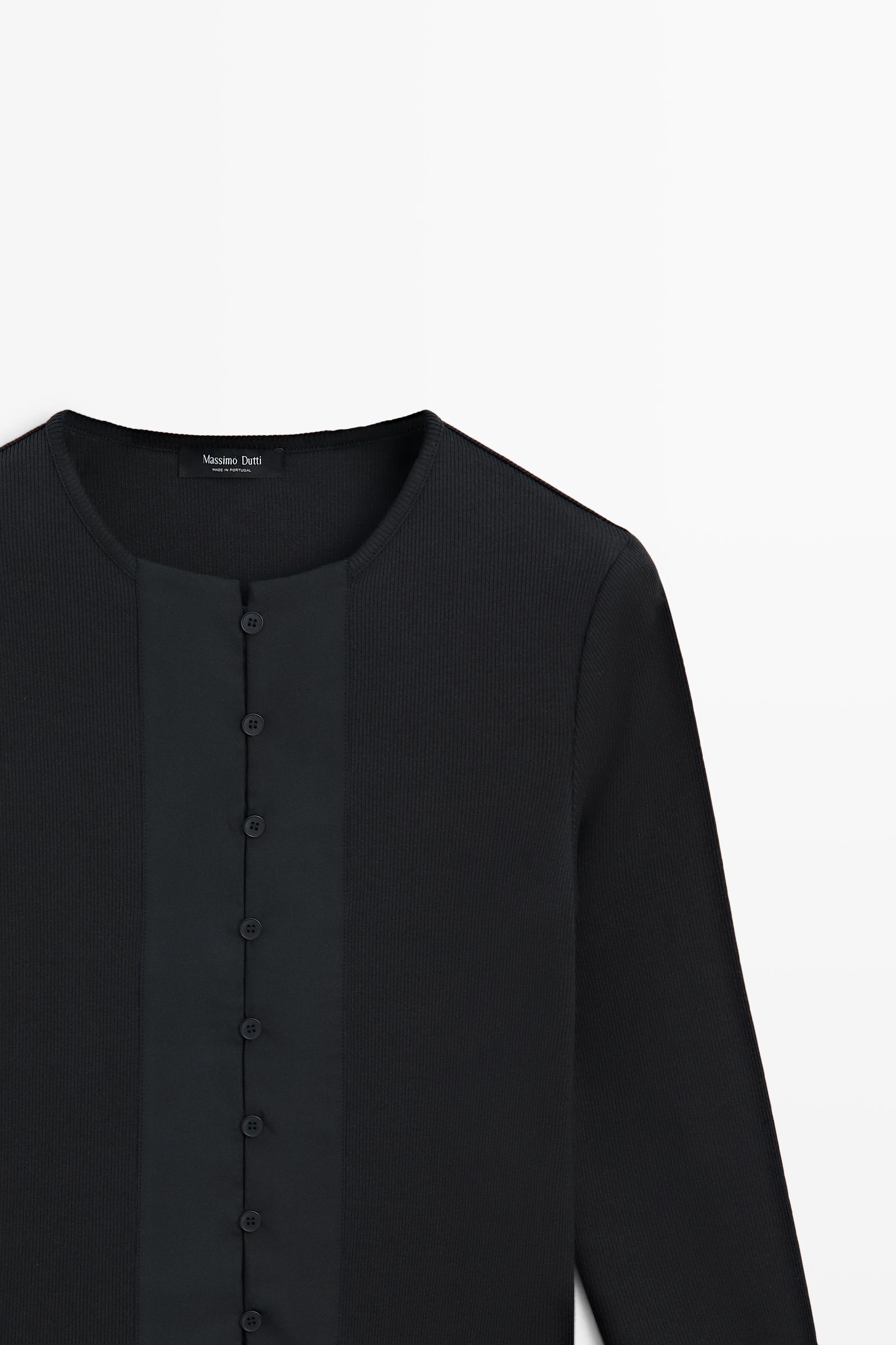 Cotton blend henley T-shirt with button detail