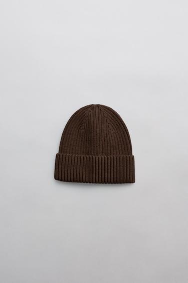 GORRO PUNTO LISO - Marrón de Zara