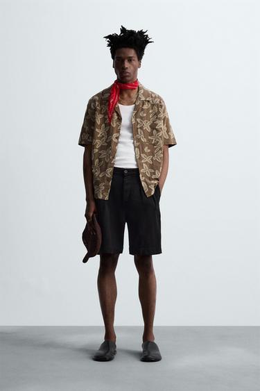 CHEMISE JACQUARD FLORAL © OTIS KWAME KYE QUAICOE - Marron / Taupe de Zara