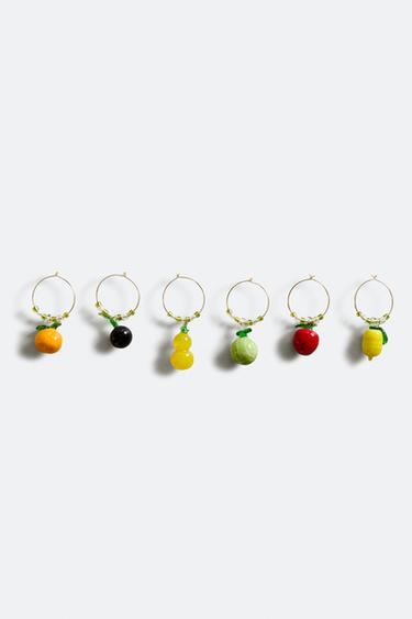 PACK OF GLASS FRUIT GLASS MARKERS (PACK OF 6) - Printed by Zara