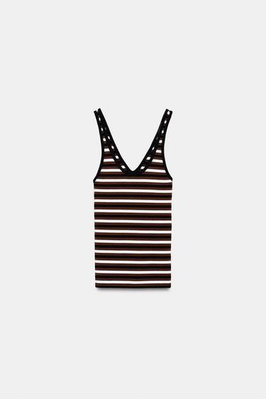STRIPED STRAPPY TOP - brown/white by Zara - Image 5