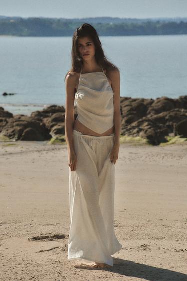 HALTOP UND PALAZZOHOSE - Karamell von Zara