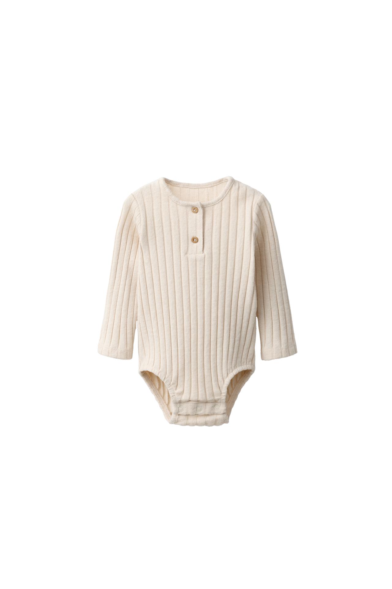 RIBBED HENLEY BODYSUIT