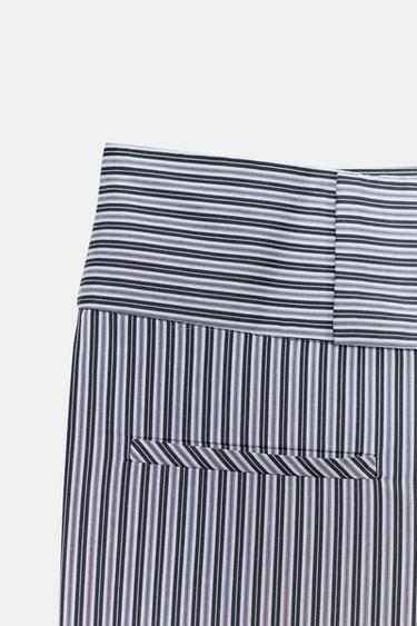 STRIPED FLARE TROUSERS - Black / White by Zara - Image 6