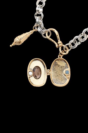 Zara TWO-PACK OF CHARM BRACELETS WITH BOXES - Gold / Silver