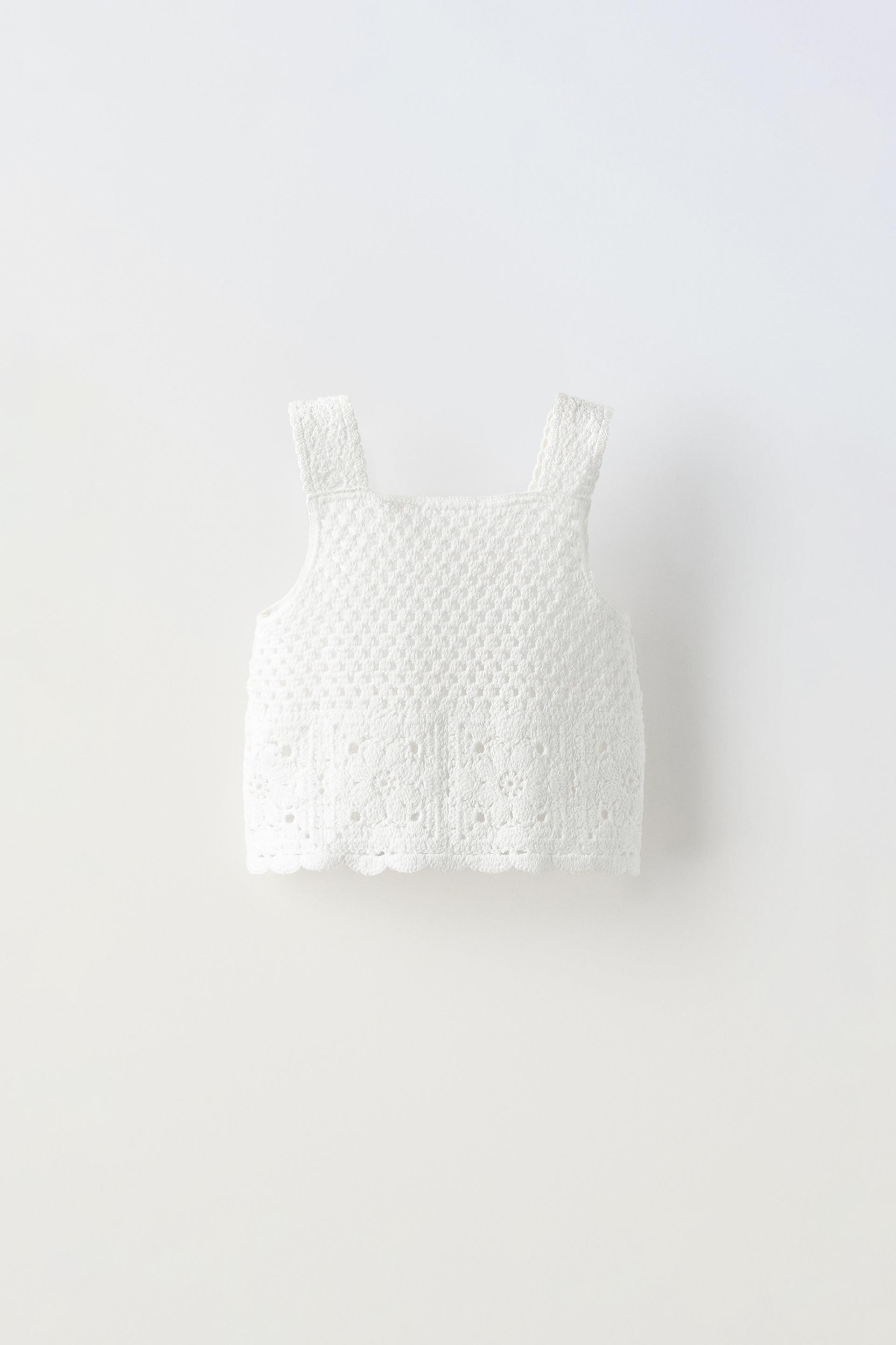 TRICOT TOPJE IN CROCHET Wit ZARA Nederland Netherlands