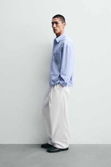 BOXY FIT OXFORD SHIRT - Sky blue by Zara - Image 3