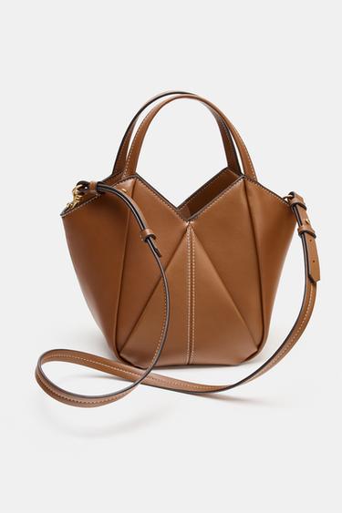 BOLSO MINI SHOPPER - Marrón de Zara