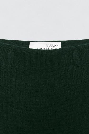 JUPE MIDI 100% LAINE SOSHIOTSUKI X ZARA - Vert bouteille foncé de Zara - Image 6