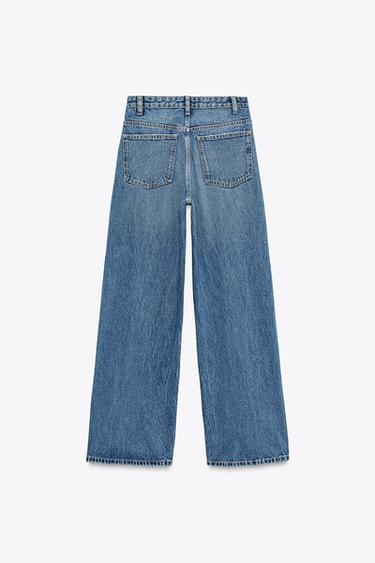 JEAN TRF À JAMBES LARGES TAILLE HAUTE CROISÉE - Bleu de Zara - Image 5