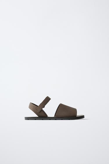 Zara WIDE STRAP SANDALS - Brown