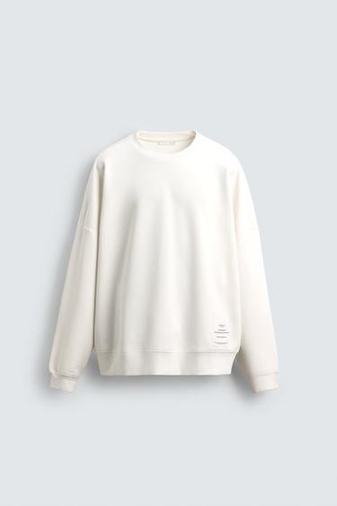 INTERLOCK-SWEATSHIRT MIT ETIKETT - Weiß von Zara