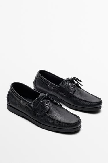 Leather boat shoe — Black 2