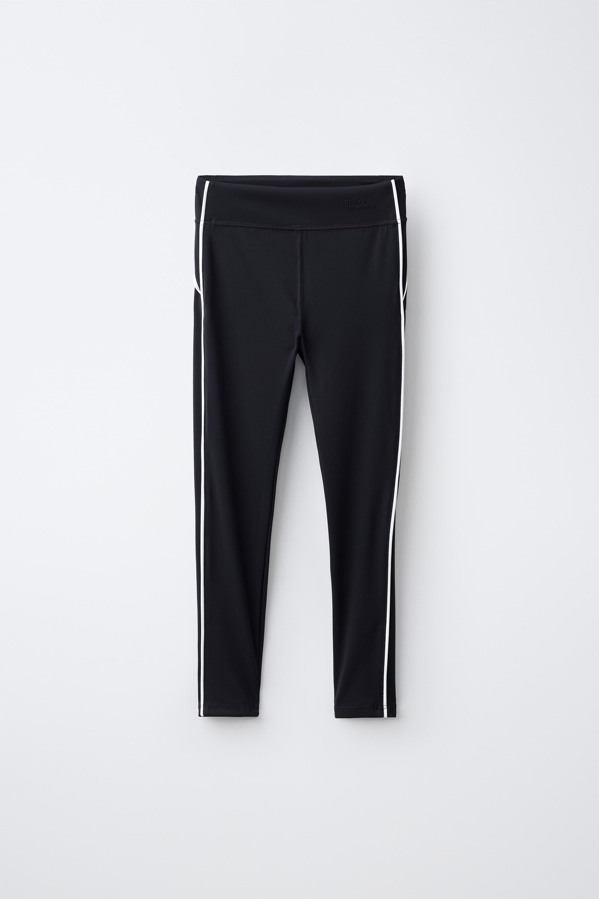 CONTRAST PIPING SPORTY LEGGINGS — Ink blue