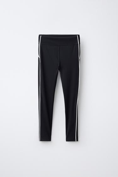LEGGINGS SPORTY COM LINHAS VIVAS EM CONTRASTE - Azul-tinta da Zara - Imagem 0