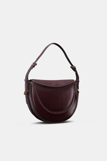 FLAP CROSSBODY BAG - Burgundy Red by Zara - Image 1