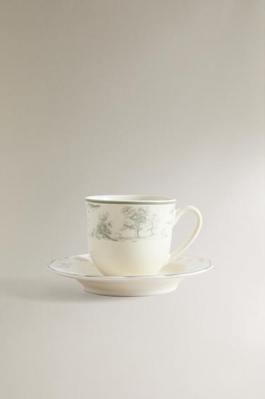 TOILE PORCELAIN COFFEE CUP AND SAUCER - رمادي الخاص بـ Zara - صورة 0