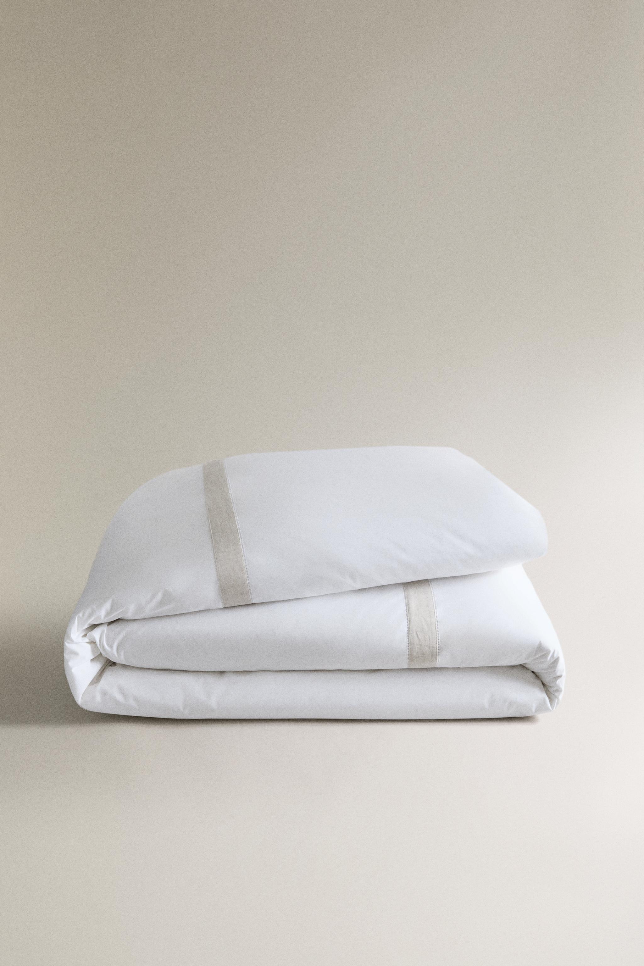 HOUSSE DE COUETTE COTON BORDURE LIN