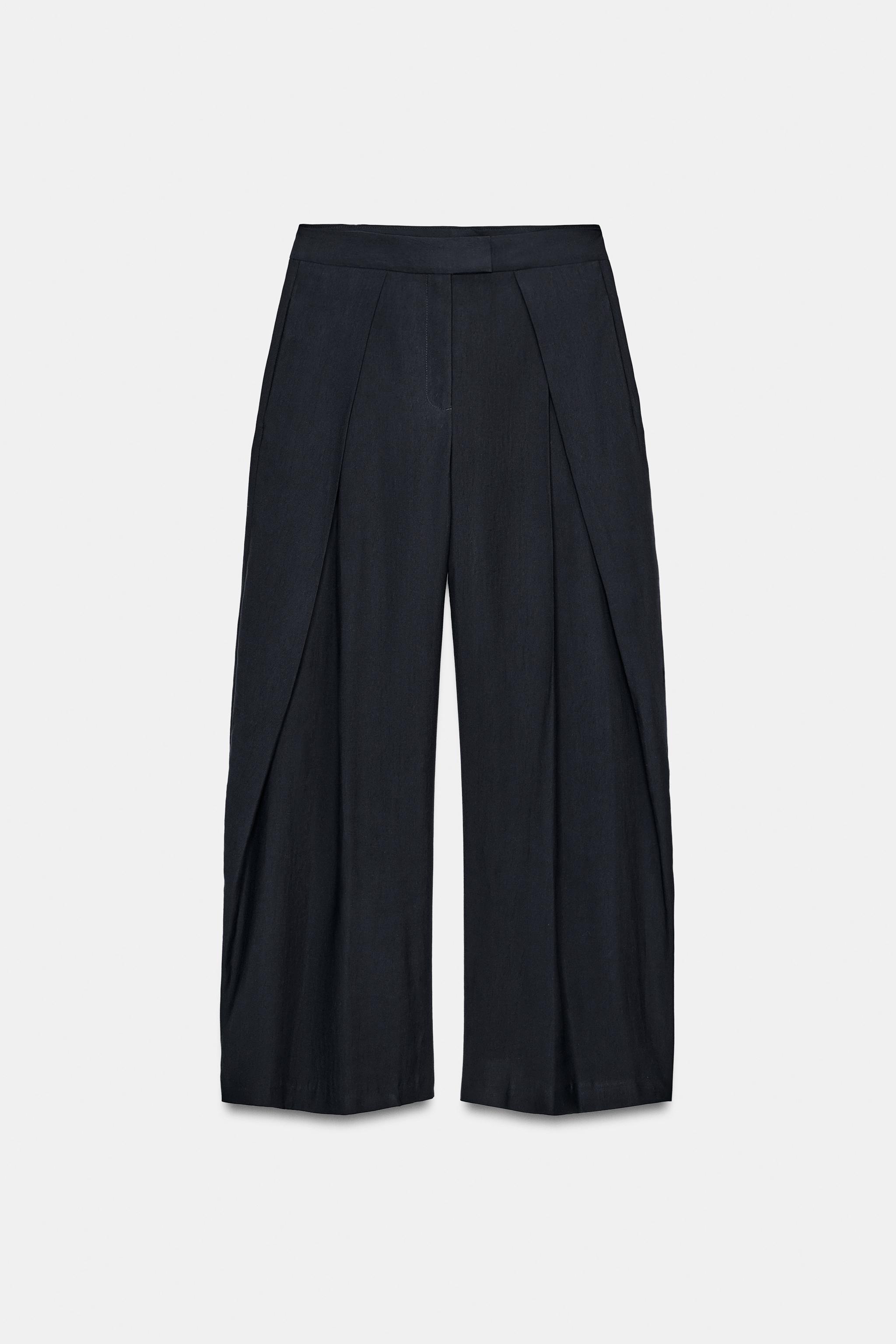 Zara ZW COLLECTION PENSLİ GENİŞ PAÇA PANTOLON görsel 8
