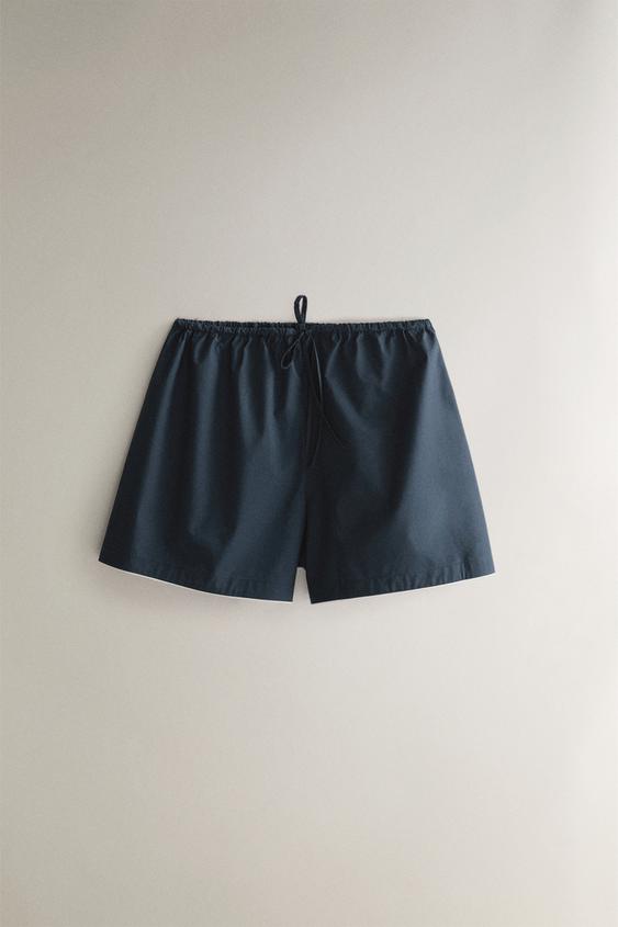 コットン ショートパンツネイビーブルー0Zaraのコットン ショートパンツ - ネイビーブルー - 画像 0