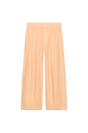 ПАНТАЛОН BARREL ОТ 100% ЛЕН ZW COLLECTION - Мандарина от Zara