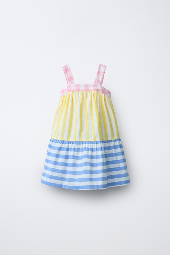 Zara - Striped And Plaid Dress Casa Lawa X Zara Kids - Multicolored - 2 Years (36,2 Inches) - Kids