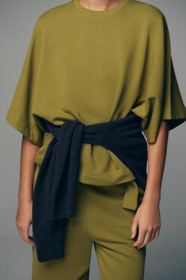 RUSTIC TROUSERS WITH BELT - Olive green by Zara