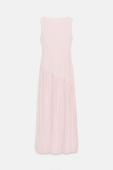 LONG COMBINED TULLE DRESS - Pale pink by Zara