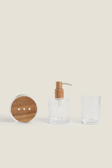 ENSEMBLE D'ACCESSOIRES DE SALLE DE BAIN EN VERRE ET BOIS - 990 de Zara - Image 0