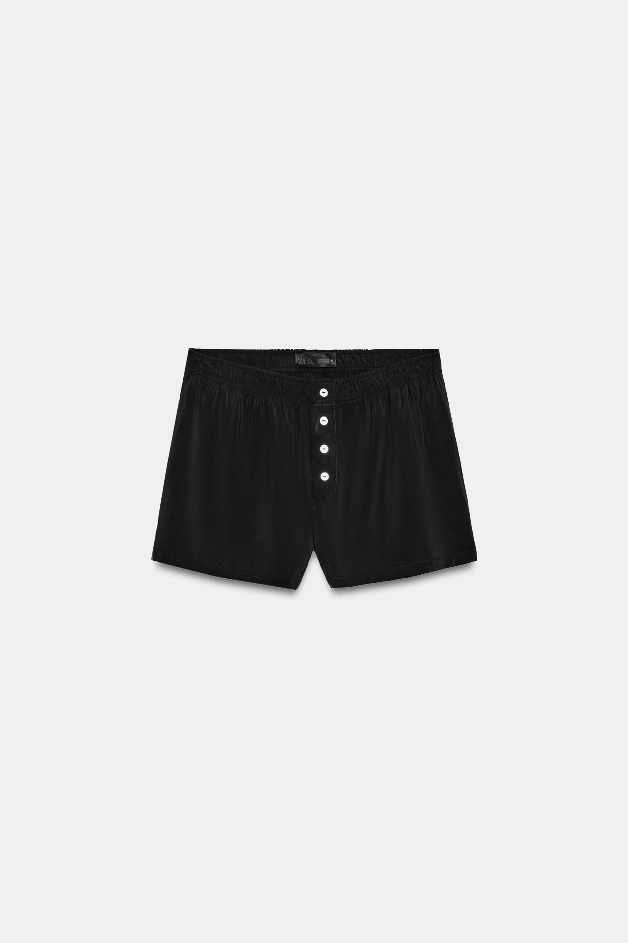 Zara DÜĞMELİ LASTİKLİ RELAXED FIT ŞORT görsel 4