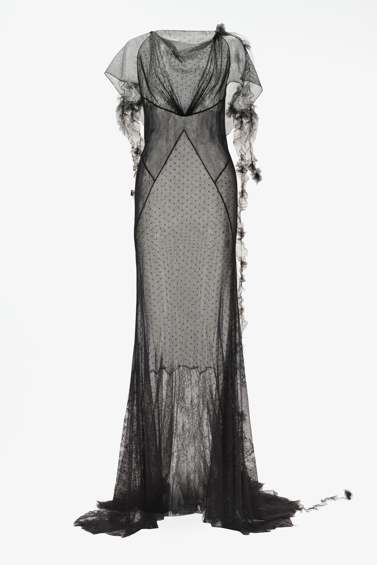 LIMITED EDITION DOTTED MESH TULLE DRESS — Black
